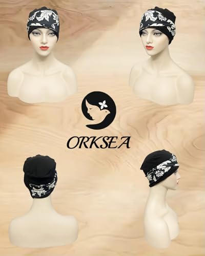 Image of Chemo Headwear for Women Knot Beanies with Stretch Elastic Turbans Soft Cancer Hats Head Coverings Scarf Headwraps