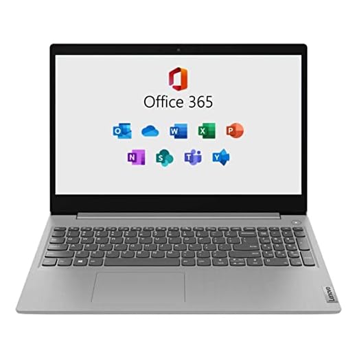 Lenovo Ideapad 3 Laptop, 15.6" Full HD Screen, Intel Pentium Silver N5030 Quad-Core Processor, 4GB RAM, 128GB SSD, Webcam, Wi-Fi, Windows 11 Home, Office 365 1-Year Subscription Included