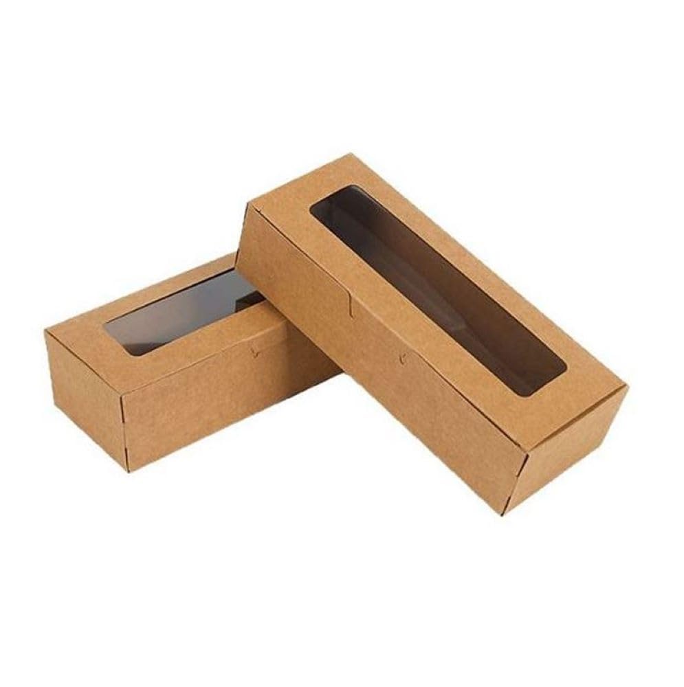 Photo 1 of Hewnda 50 Pack Kraft Macaron Boxes with Window