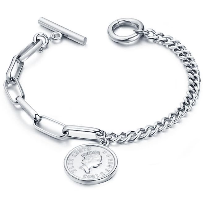 Cilla Jewels Pulsera Mujer con Reina Elizabeth Moneda Plata