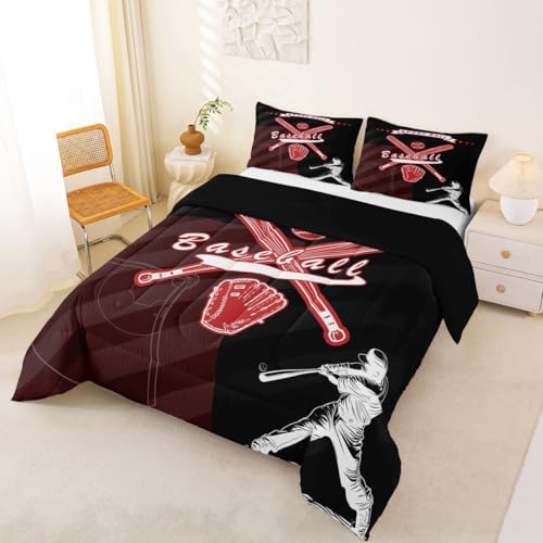 Image of Feelyou Baseball Theme Comforter Set Bedding Full Size for Kids
