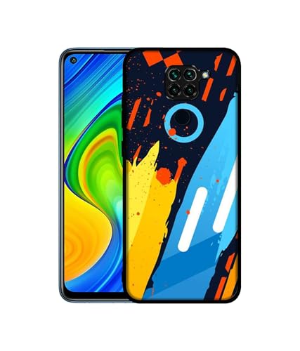 Image of Abstract Stripes Geometric Figures Design Premium 2D Printed Metal Back Case Cover for Mi Redmi Note 9 4G