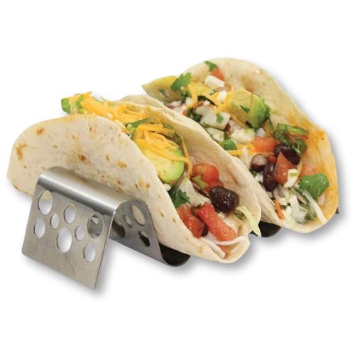 Tablecraft Taxi(TM), Stamped Circle Pattern, 2-3 Tacos, Stainless