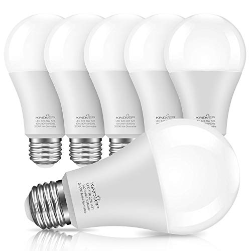 Kindeep E26 LED Bulbs, 150W-200W Incandescent Bulb Equivalent, 23W, Warm White 3000K, A21