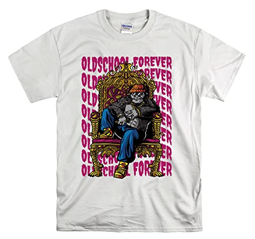 T-shirt Gangsta Gorilla blanc XL aux finitions soignées pour homme et femme