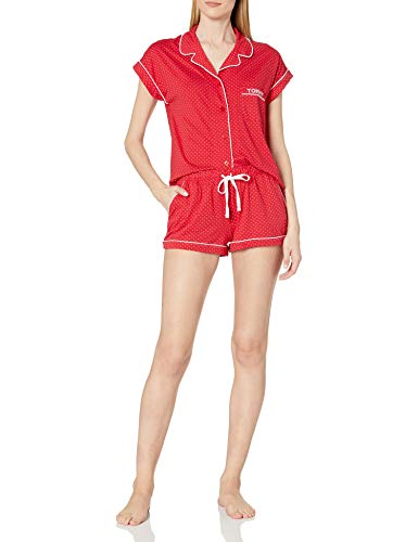 Tommy Hilfiger Women's Sleeve Top and Short Classic Pajama Set Pj, Apple red