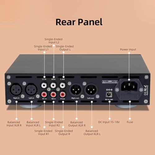 Image of Gustard Audalytic HP70 Fully Balanced Discrete Headphone Amplifier, LME49720 Dual OP-Amps Class A Amp, 2xRCA /XLR Input 4.4mm Balanced /6.35mm Single-End Headphone /Rear XLR Preamplifier (Black)