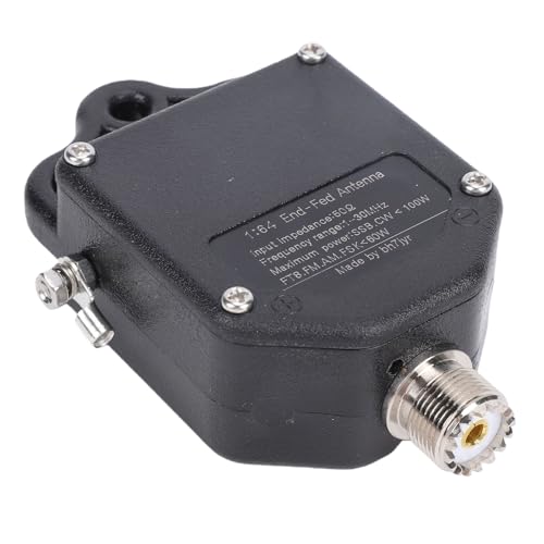Zunate Antena de Alimentación Final de 100 W, 1 Antena de Radio de Corta HF de 30 MHz con 1 64 Balun para SSB FT8 FM Am, Material ABS Impedancia de 50 Ω, Portátil de Media