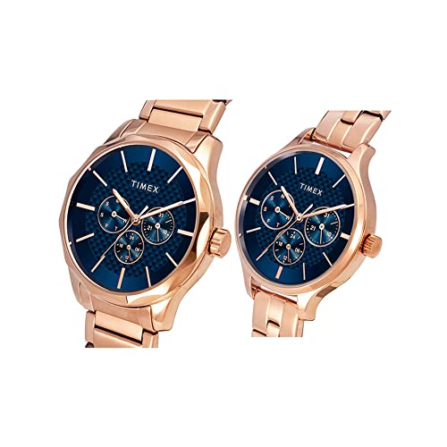 TIMEX Joy of Love Pair Stainless Steel Blue Dial 44 x 36 mm Analog Watch for Men - TW00PR290 - Image 2