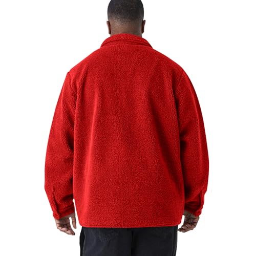 Winter Jackets for Men Fleece Lined Vintage Plush Warm Big and Tall Thicken Zip Up Long Sleeve Hunting Outerwear2