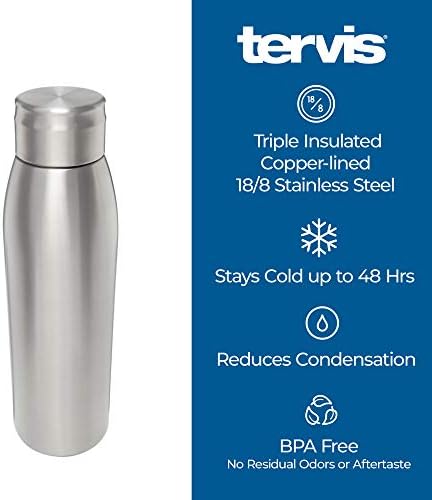 Tervis Triple Walled Neo Mint Floral Insulated Tumbler Cup Keeps Drinks Cold & Hot, 17oz Water Bottle, Stainless Steel