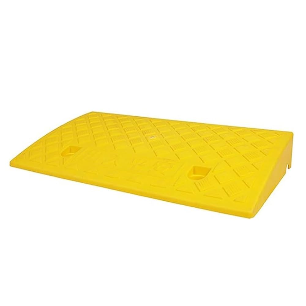 Rampa da Soglia Portatile Rampa di Carico Altezza 5-17cm Rampa di Accesso in Plastica，Rampe di Cordolo Antiscivolo per Sedia A Rotelle, Bici, Moto, Auto(Yellow,50x27x11cm)