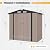 Aoxun 6x4FT Shed with Floor Galvanized Steel Outdoor Storage Shed (Brown)