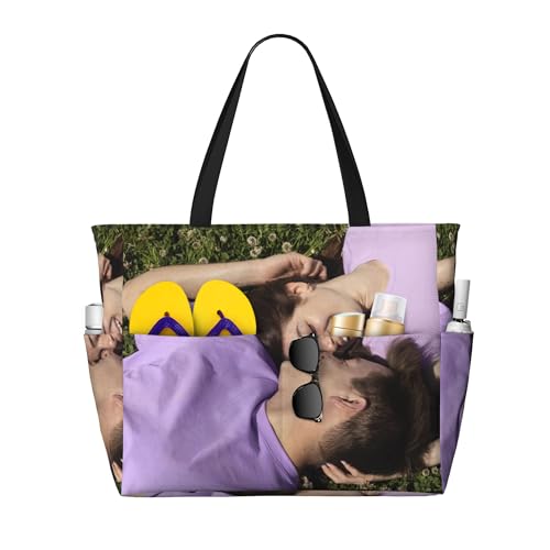 Custom Large Capacity Beach Bags for Women Personalized Tote Bag with Logo Text Photo Name Foldable Beach Tote3