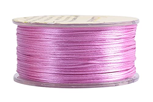KONMAY Nylon Satin Silk Trim Cord, 50 Yards 0.8mm Rattail Beading String for Chinese Knotting, Kumihimo, Beading, Macramé, Jewelry Making, Aubergine
