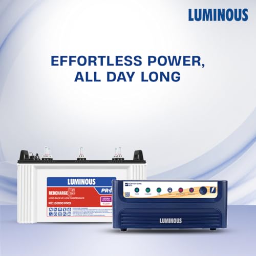 Luminous Inverter & Battery Combo (Power sine 800 Pure Sine Wave 700VA/12V Inverter with RC15000PRO 120Ah Battery) for Home, Office & Shops view 2