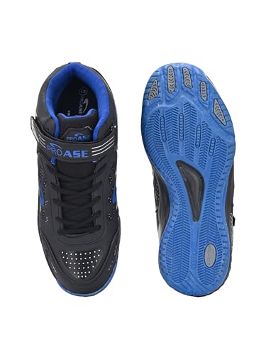 Image of Pro ASE Basketball Shoes with Rubber Sole & Breathable Upper | Indoor & Outdoor Court | Shock Absorption Lining, Anti-Slip, Lightweight & Durable with Velcro for Best Fit | Men, Women & Unisex | Black, Green, Orange, Blue