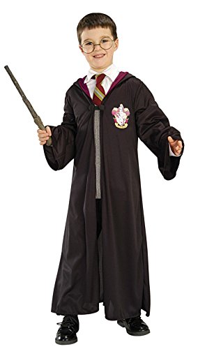 Harry Potter Rubies Officiel - Déguisement Gryffondor - Panoplie (Cape ou Robe) + Baguette + Lunette - Taille 3 à 12 Ans et M/L - Déguisement Enfant - pour,...