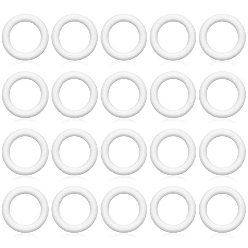 Juexica 24 Pcs 6 Inch Foam Wreath Forms for Crafts Foam Circles Ring Small Wreath Polystyrene Foam Ring for Wedding Home Flower Projects DIY Arts Crafts Supplies Christmas Decorations