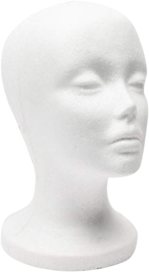 1pc Polystyrene , Polystyrene White Female Display Mannequin for Wig Shop Salon Store