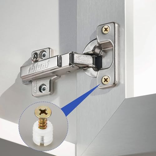 40 Sets Stück Kunststoff Scharnierdübel Einsätze Scharnierdübeleinsätze mit Schrauben Kunststoffdübel Eisen Vernickelte Schraube Scharnier Erweiterungsdübel für die Reparatur von Schrankmöbeln