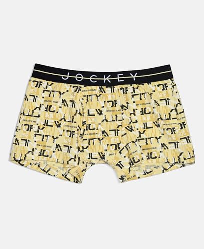 Image of Jockey NB02 Boys Super Combed Cotton Elastane Stretch Printed Trunk with Front Open Fly and Ultrasoft Waistband (Pack of 2, Colors & Prints May Vary)