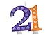 Produktbild Unbekannt Creative Converting hell und Bold 21. Geburtstag geformt Ziffer Kuchen Kerze