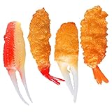 IMIKEYA 4 Stück Tempura Garnelen Modell Vorgeben Kind Gefälschte Tempuras Requisite Kunstlebensmitteldekor Realistische Küchenlebensmittel Ornament Simulationsrequisiten
