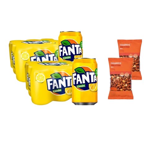 UBOON - Limón - Refresco con 6% de zumo de limón, bajo en calorías - Pack de 24 latas, 330 ml + ¡Incluye Dos Cacahuete frito mezcla Mercadona de Regalo