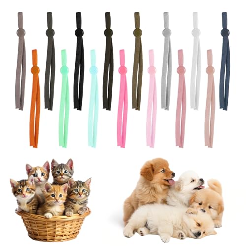 60 Stück Welpenhalsbänder Für Züchter Kitten Halsbänder 15 Farben Welpen Id Halsbänder Soft Welpenhalsband Mehrfarbige Verstellbare Wurfhalsbänder Für Neugeborene Welpen Kätzchen Haustiere 11,2 cm