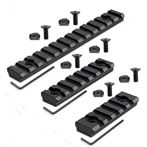 Riel Picatinny M-L-o-k de Aluminio, Paquete de 3, 5 Ranuras, 7 Ranuras, 13 Ranuras, Accesorios Ligeros de sección de riel Picatinny M-L-o-k para Sistema Compatible con M-L-O-K Cover