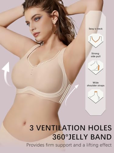 COCOMARTS Jelly Bras for Women No Underwire Full Coverage Push Up Bra XL - image 2