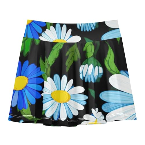 Athletic Shorts for Girls Skorts Toddler Tennis Skirts Custom Butterfly Daisy Flowers Black 3t