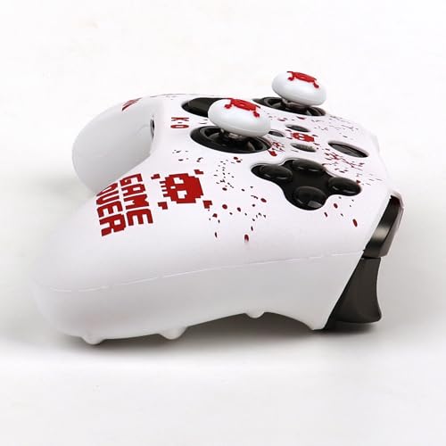 Image of Pixelated Skull Controller Skin Compatible with Xbox Elite Series 2 Core Wireless Controller, RALAN Protector Case, Customised Thumb Grips Cap