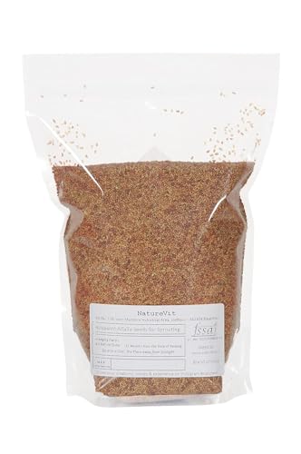 Image of NatureVit Alfalfa Seeds for Sprouting 200g | Rich in Vitamins & Minerals | Natural Edible Alfa Alfa Seeds | Sprouting, Eating, Salad