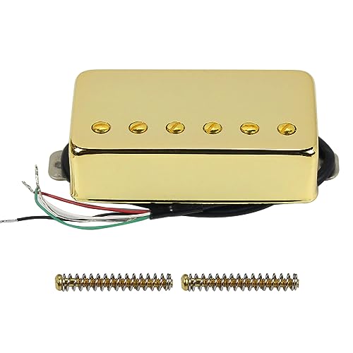 FLEOR Humbucker Double Coil Pickups High Output Bridge Pickup Ceramic Magnet 14~15k Compatible with LP Style Electric Guitar for Guitar Parts Replacement Gold
