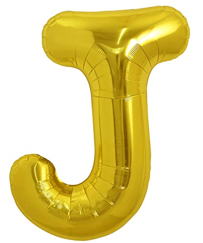 Image of TONIFUL 40 Inch Large Gold Letter J Balloons, Foil Mylar Big Balloons for 2026 New Year Eve Graduation Wedding Baby Shower Birthday Party Anniversary Decorations