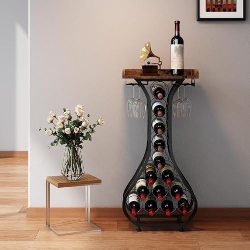 Soporte de vino de piso, minimalista y moderno miniatura 5