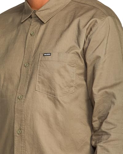 Image of Volcom Men's Long Sleeve Woven Button-up Shirt, Casual Or Dress Shirt for Work & Everyday Wear