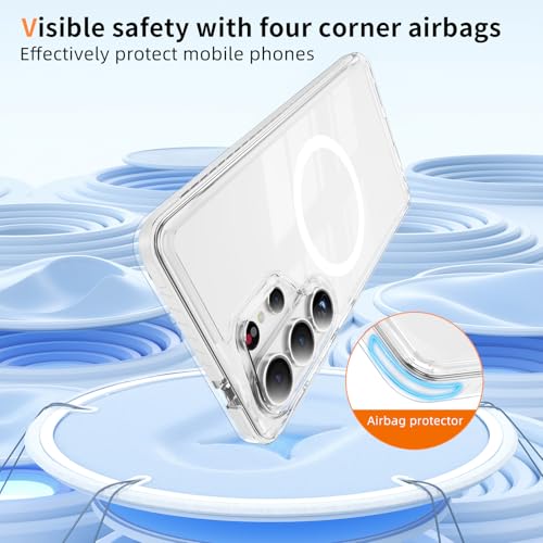 Asdsinfor Clear Magnetic Case for Samsung S25 Ultra, Slim Shockproof Anti-Yellowing Transparent Minimalist Cover with MagSafe for Samsung Galaxy S25 Ultra. JC White by Asdsinfor - Used condition - Image 4