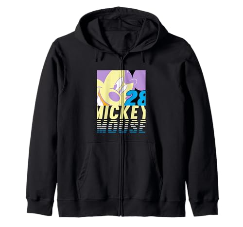 Sweat Mickey Mouse zippé avec capuche protectrice et motif moto imprimé