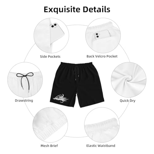 Fly Fishing Lure Men's Quick-Dry Board Shorts 7" - Swim Trunks Summer Hawaii Beach4
