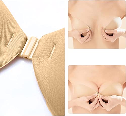 PLUMBURY Women Silicone Stick-On Bra - Image 3