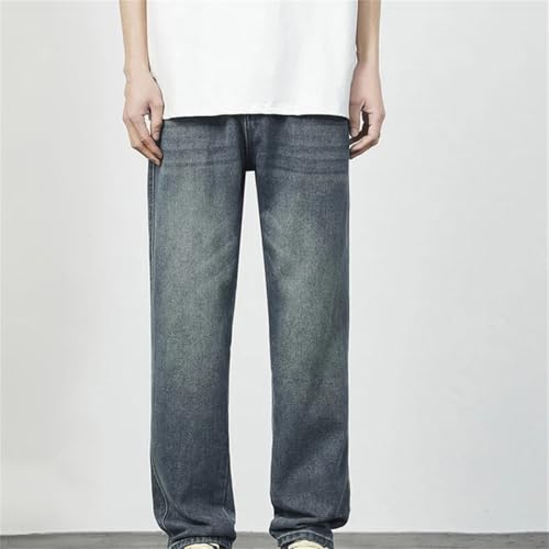 Men's Straight Leg Jeans Korean Retro Style Streetwear High Street Denim Trousers Casual Fit3