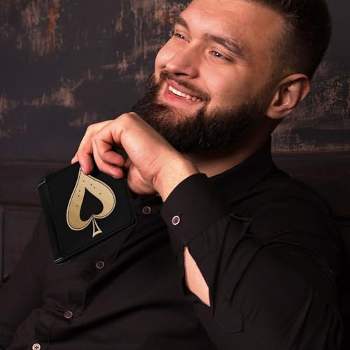 Ace of Spades Bifold Wallet PU Leather Purse Slim Cash Card Holder for Men4