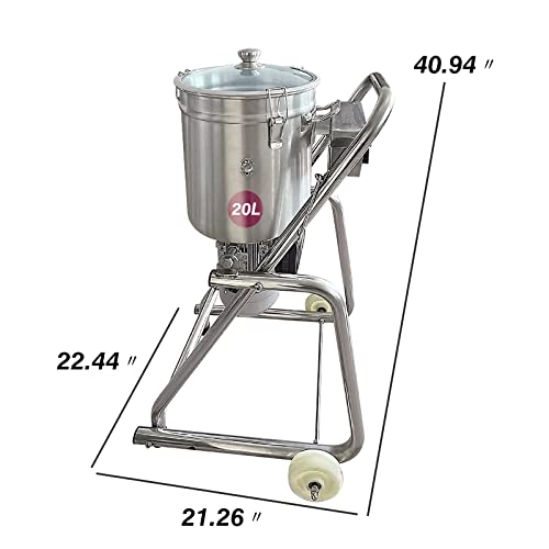 110V High Capacity 20L Commercial Food Processor Cutter Meat Chopper Machine Stainless Steel Universal Fritter Food Mixer Vegetable Industrial Fruit Blender Ground Beef Beverage Factory Hotel - Image 4