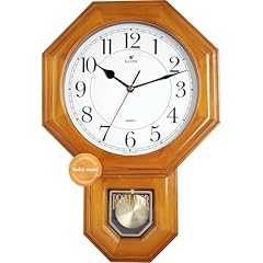 JUSTIME Traditional Schoolhouse Solid Wood Pendulum Wall Clock Chimes Hourly with Westminster JUSTIME Traditional Schoolhouse Solid Wood Pendulum Wall Clock Chimes Hourly with Westminster item