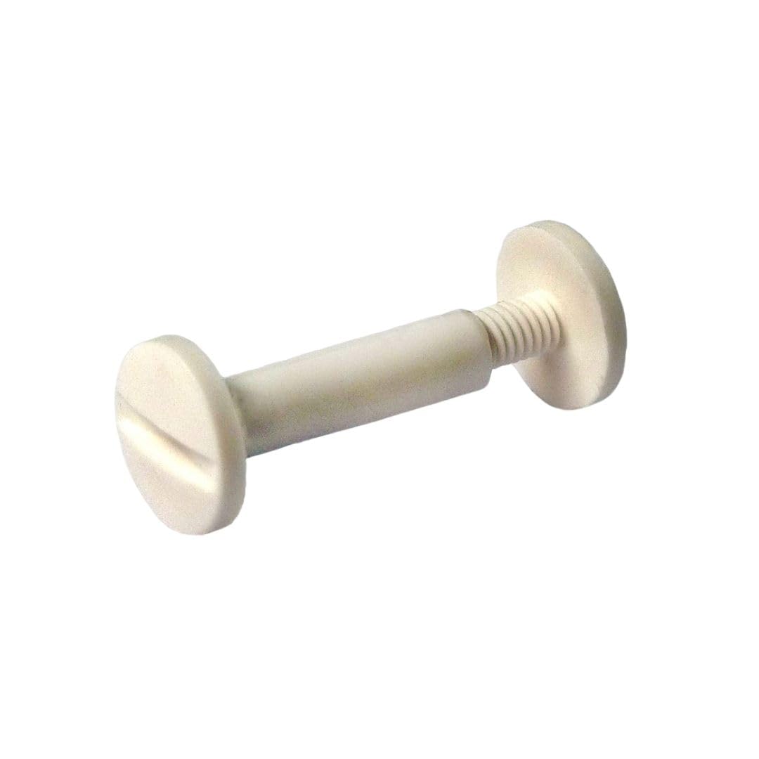 Tornillos enterrados de plástico (nailon 6.6), corte con destornillador para montaje y encuadernación, para uso industrial y doméstico - H12 - Blanco - 100 unidades - Plastic Hardware Store