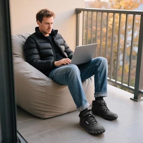 Nortiv 8 Stivali Uomo Da Neve Scarpe Invernali Da Uomo Invernali Da Neve Stivali Invernali Da Trekking E Calde,Size 44,Nero,Nmemsb2501 - 2