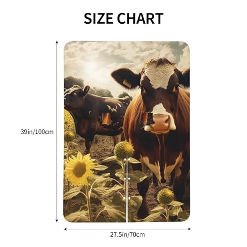 Pare-soleil poussette et housse cosy bébé motif vache marron 3D multi-usage - 5